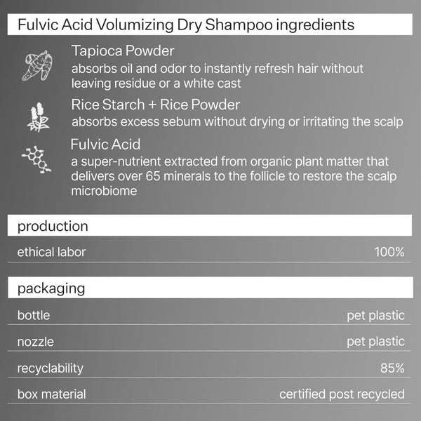 Fulvic Acid Volumizing Dry Shampoo