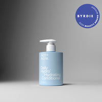 Blue bottle of Act+Acre Daily Hydro™ Hydrating Conditioner on a gray background